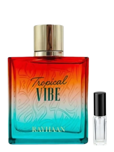 Odlewka Rayhaan Tropical – egzotyczne owoce, słodkie nuty i ambrowa baza tworzą ciepły, wakacyjny zapach. Dostępny w Perfame.