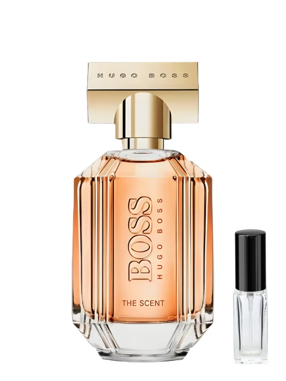 Odlewka Hugo Boss BOSS The Scent for Her – brzoskwinia, kwiat osmantusa i kakao tworzą zmysłowy, kobiecy zapach o eleganckiej słodyczy. Dostępny w Perfame.