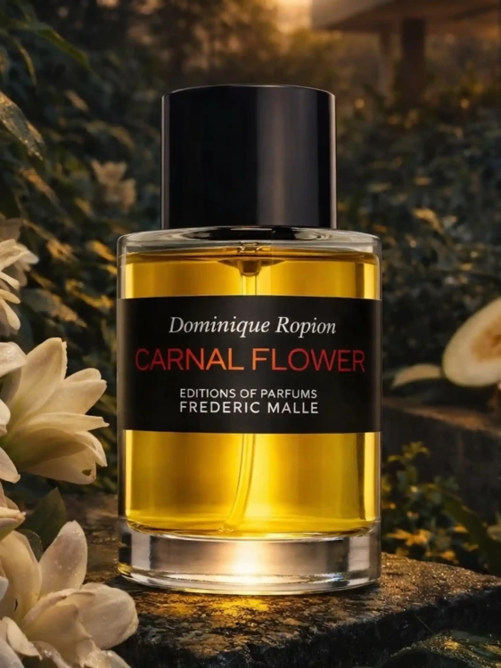 Odlewka Frederic Malle Carnal Flower – tuberoza, jaśmin i zielone nuty tworzą intensywny, kremowy zapach o hipnotyzującej, kwiatowej głębi. Dostępny w Perfame.