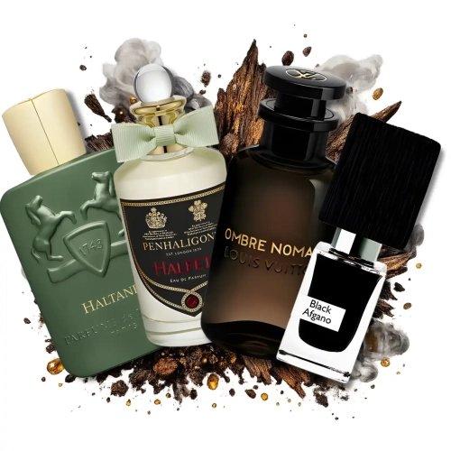 Zestaw odlewek Czarne Złoto dostępny w Perfame. Głębia orientu zaklęta w ciężkich, dymnych ekstraktach Louis Vuitton, Parfums de Marly czy Nasomatto, pełnych oudu i ciepłych przypraw.