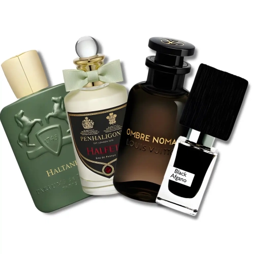 Zestaw odlewek Czarne Złoto dostępny w Perfame. Głębia orientu zaklęta w ciężkich, dymnych ekstraktach Louis Vuitton, Parfums de Marly czy Nasomatto, pełnych oudu i ciepłych przypraw.