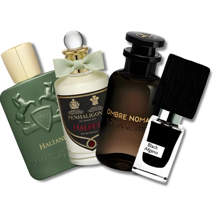 Zestaw odlewek Czarne Złoto dostępny w Perfame. Głębia orientu zaklęta w ciężkich, dymnych ekstraktach Louis Vuitton, Parfums de Marly czy Nasomatto, pełnych oudu i ciepłych przypraw.