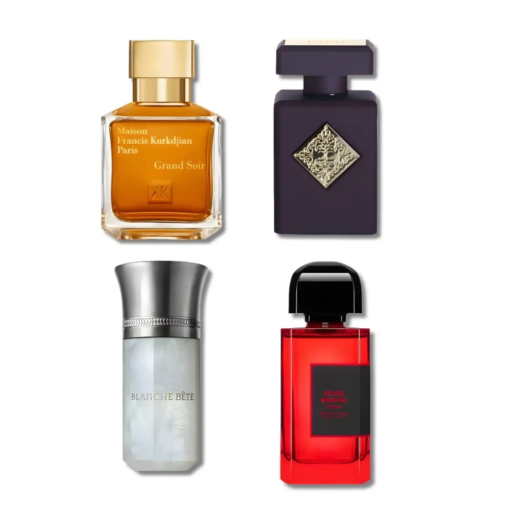 Zmysłowy zestaw szklanych odlewek Sztuka Uwodzenia w ofercie Perfame. Ciepłe i intrygujące nuty Initio, MFK i BDK idealnie sprawdzą się na wieczorne, romantyczne spotkania.