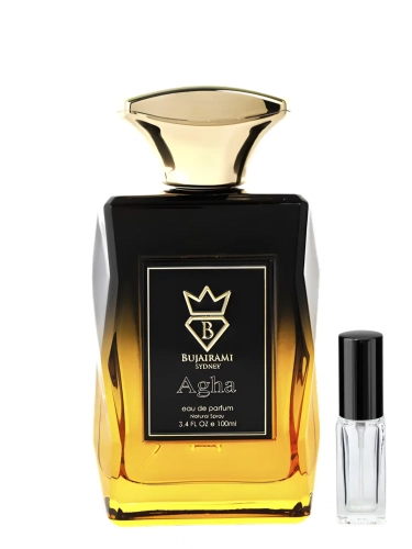 Szklana odlewka orientalnego aromatu Agha Bujairami z kolekcji Perfame. Intensywne, korzenne akordy tworzą bogatą i wyrazistą kompozycję.
