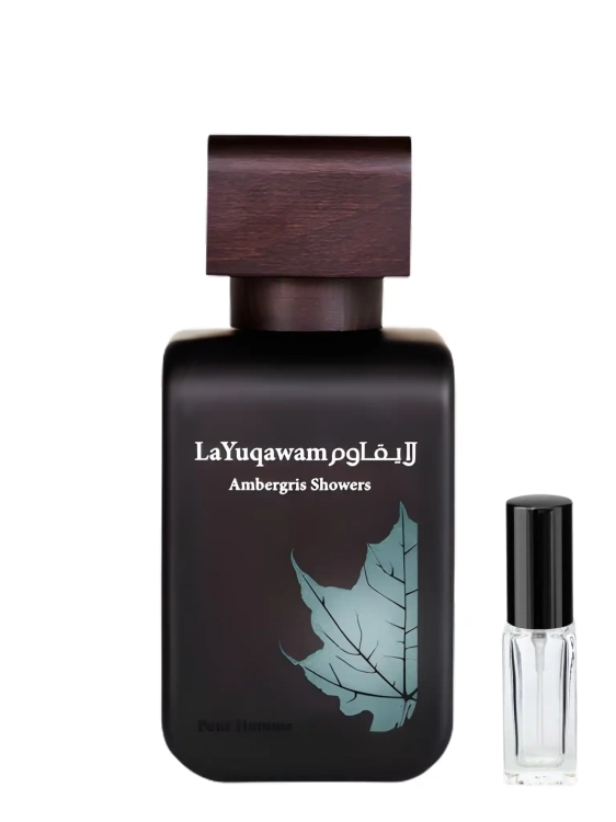 Odlewka skórzano-morskiej kompozycji Rasasi La Yuqawam Ambergris Showers z kolekcji Perfame. Ambra i nuty zielone tworzą głęboki, wyrafinowany profil.