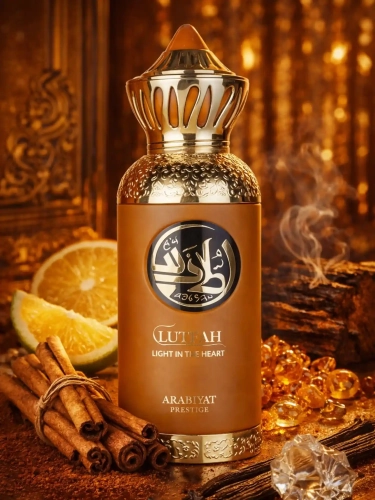 Szklana odlewka subtelnego zapachu Arabiyat Prestige Lutfah od Perfame. Kwiatowe i piżmowe nuty otulają delikatnym, romantycznym aromatem.