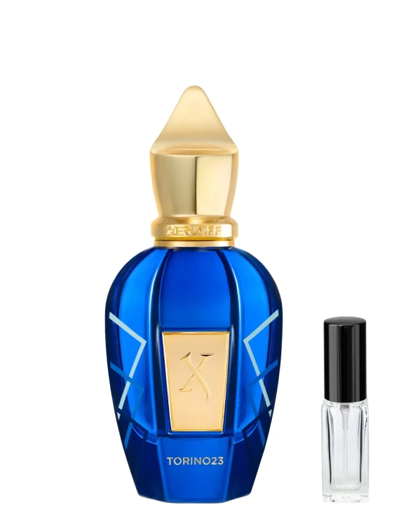 Szklana odlewka świeżego ekstraktu Xerjoff Torino23 od Perfame. Białe kwiaty i cytrusy tworzą rześką, dynamiczną aurę.