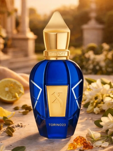 Szklana odlewka świeżego ekstraktu Xerjoff Torino23 od Perfame. Białe kwiaty i cytrusy tworzą rześką, dynamiczną aurę.