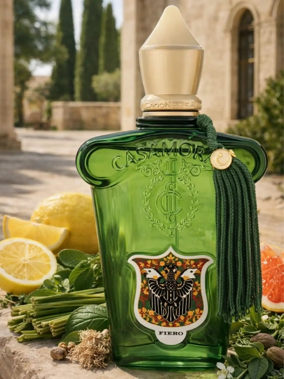 Odlewka klasycznej wody Xerjoff Casamorati Fiero z kolekcji Perfame. Cytrusowe i przyprawowe nuty łączą się w intensywny, koloński aromat.