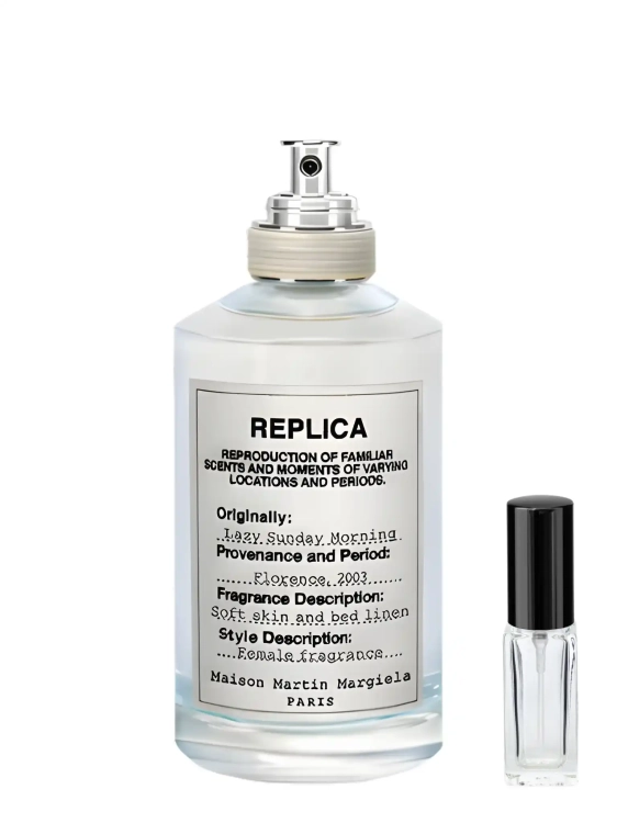 Odlewka czystej kompozycji Maison Margiela Lazy Sunday Morning z kolekcji Perfame. Piżmo i aldehydy oddają zapach świeżego, lnianego prania.