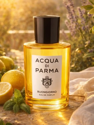 zklana odlewka świetlistego aromatu Acqua Di Parma Boungiorno z kolekcji Perfame. Cytrynowe i świeże akordy przywodzą na myśl słoneczny poranek.