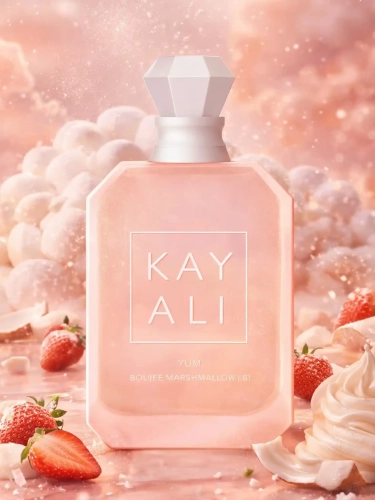 Odlewka słodkiej kompozycji KAYALI Yum Boujee Marshmallow 81 z kolekcji Perfame. Nuty pianek marshmallow i wanilii tworzą pyszny, deserowy aromat.