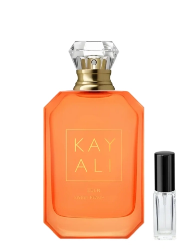 Szklana odlewka owocowego zapachu KAYALI Eden Sweet Peach dostępna w Perfame. Akordy dojrzałej brzoskwini zapewniają radosny i soczysty klimat.