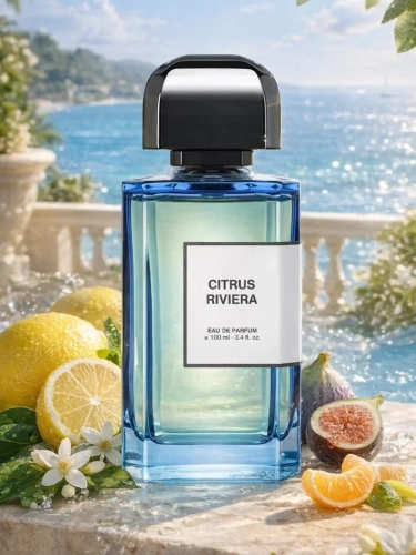 Szklana odlewka rześkiej kompozycji BDK Parfums Citrus Riviera dostępna w Perfame. Cytrusowe i wodne akordy oddają urok Lazurowego Wybrzeża.
