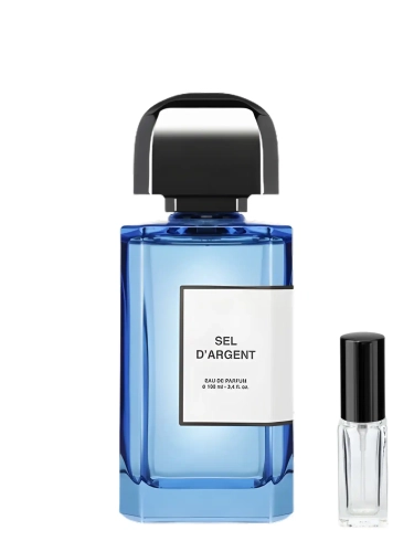 Odlewka słono-morskiego zapachu BDK Parfums Sel d'Argent od Perfame. Piżmo i sól morska przywołują wspomnienie zachodu słońca na plaży.