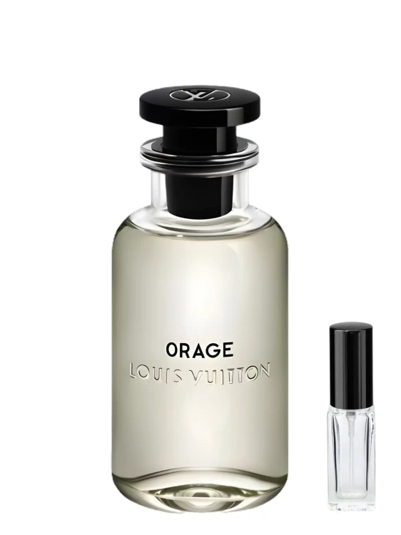 Szklana odlewka drzewnego aromatu Orage Louis Vuitton dostępna w Perfame. Nuty paczuli i wetywerii oddają surowy, elegancki charakter zapachu.