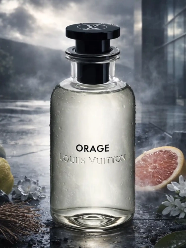 Szklana odlewka drzewnego aromatu Orage Louis Vuitton dostępna w Perfame. Nuty paczuli i wetywerii oddają surowy, elegancki charakter zapachu.