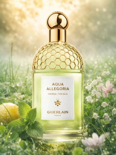 Szklana odlewka zielonej wody Guerlain Herba Fresca dostępna w Perfame. Mięta i poranna rosa tworzą niezwykle lekką i świeżą aurę.