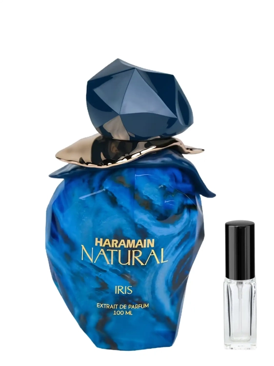 Odlewka pudrowego aromatu Al Haramain Natural Iris w ofercie Perfame. Klasyczny irys i eleganckie akordy gwarantują zmysłową miękkość.