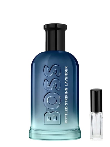 Szklana odlewka wyrazistej wody Hugo Boss BOSS Bottled Striking Lavender od Perfame. Aromatyczna lawenda i męskie akordy budują nowoczesną klasykę.