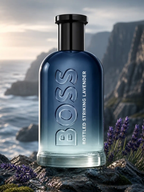 Szklana odlewka wyrazistej wody Hugo Boss BOSS Bottled Striking Lavender od Perfame. Aromatyczna lawenda i męskie akordy budują nowoczesną klasykę.