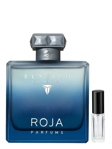 Szklana odlewka rześkiego zapachu Roja Elysium Eau Intense dostępna w Perfame. Grejpfrut i wetyweria lśnią niezwykle luksusową, wzmocnioną świeżością.