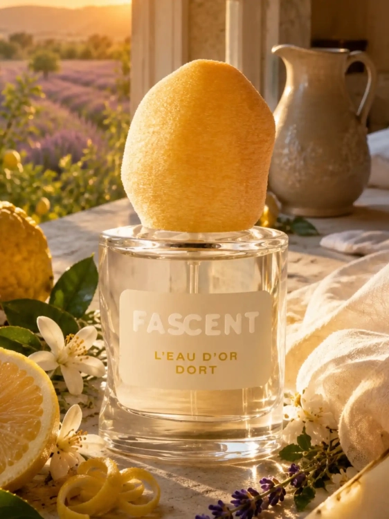 Odlewka lśniącego aromatu Fascent L'eau D'or Dort w ofercie Perfame. Świetliste, ciepłe akordy budują luksusowy, słoneczny eliksir.