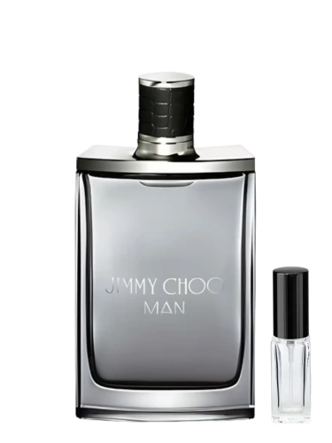 Szklana odlewka klasycznej wody Jimmy Choo Man dostępna w Perfame. Liście ananasa i zamsz tworzą swobodny, luksusowy aromat."