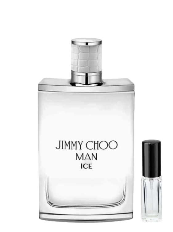 Szklana odlewka rześkiej kompozycji Jimmy Choo Man Ice w Perfame. Cytrusy i nuty drzewne zapewniają chłodzące orzeźwienie.