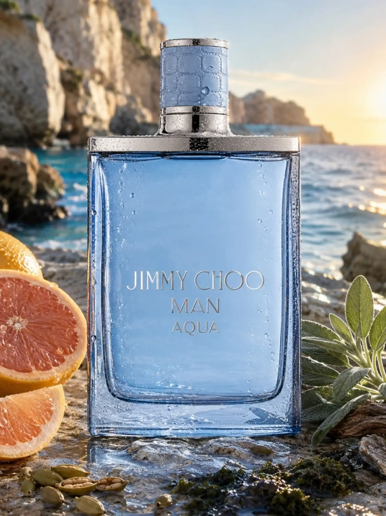 Odlewka wodnej kompozycji Jimmy Choo Man Aqua w ofercie Perfame. Morska bryza i grejpfrut oddają wolność oceanu.