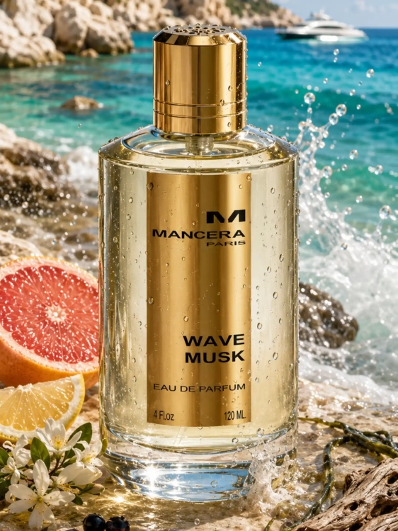 Odlewka wodnej wody Mancera Wave Musk w ofercie Perfame. Morska bryza i czyste piżmo budują niezwykle świeży, przestrzenny profil.