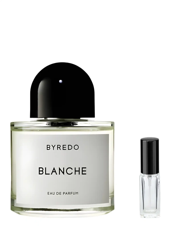 Odlewka czystej wody Byredo Blanche z kolekcji Perfame. Nuty aldehydowe i białe róże wiernie oddają zapach luksusowego, świeżego prania.