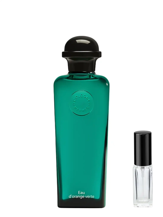 Szklana odlewka kultowej kompozycji Hermès Eau d'Orange Verte od Perfame. Intensywna pomarańcza, cytryna i mięta zapewniają klasyczne, niezwykle rześkie orzeźwienie.