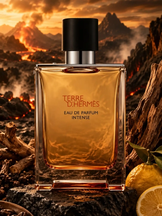 Odlewka głębokiego zapachu Terre d’Hermès Eau de Parfum Intense od Perfame. Wetyweria i cytrusy łączą się w niezwykle trwały, elegancki eliksir.