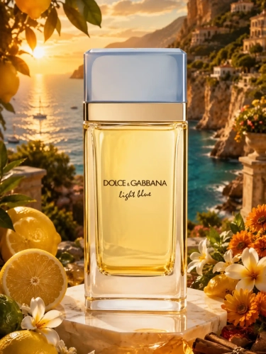 Szklana odlewka wakacyjnego zapachu Dolce &amp; Gabbana Light Blue Eau de Parfum od Perfame. Sycylijskie cytrusy i piżmo kreują letni, śródziemnomorski profil.