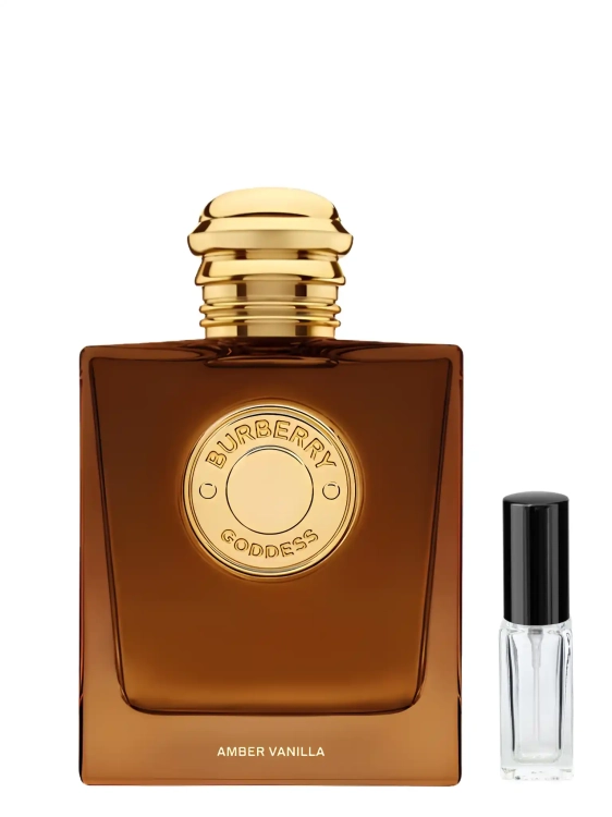Szklana odlewka Burberry Goddess Amber Vanilla od Perfame. Damski zapach z wanilią, lawendą, syropem klonowym i bursztynem.