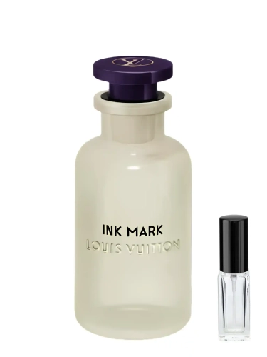 Szklana odlewka Louis Vuitton Ink Mark od Perfame – orientalno-drzewne perfumy unisex z sandałowcem, kadzidłem i bursztynem.