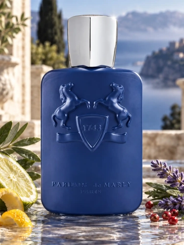 Szklana odlewka Parfums de Marly Percival od Perfame – świeże perfumy unisex z lawendą, mandarynką, bergamotką i ambroksanem.