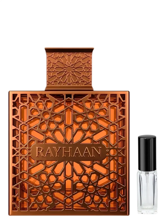 Szklana odlewka Rayhaan Vantage od Perfame – perfumy unisex z kardamonem, bergamotką, kadzidłem i mirrą.