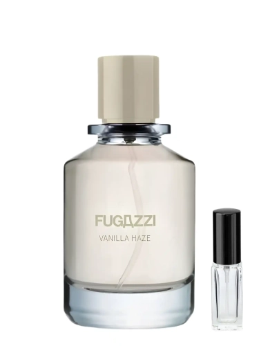 Szklana odlewka Fugazzi Vanilla Haze od Perfame – perfumy unisex z wanilią, karmelem, migdałem i orzechem laskowym.