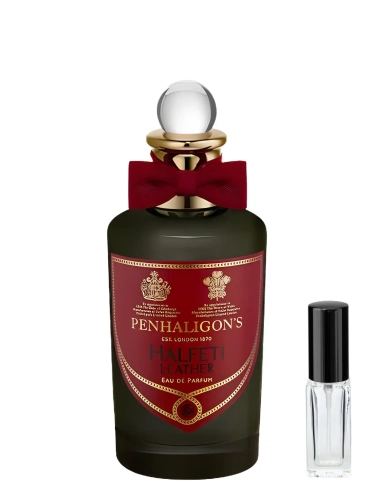 Szklana odlewka Penhaligon's Halfeti Leather od Perfame – perfumy unisex ze śliwką, kardamonem, skórą i oudem.